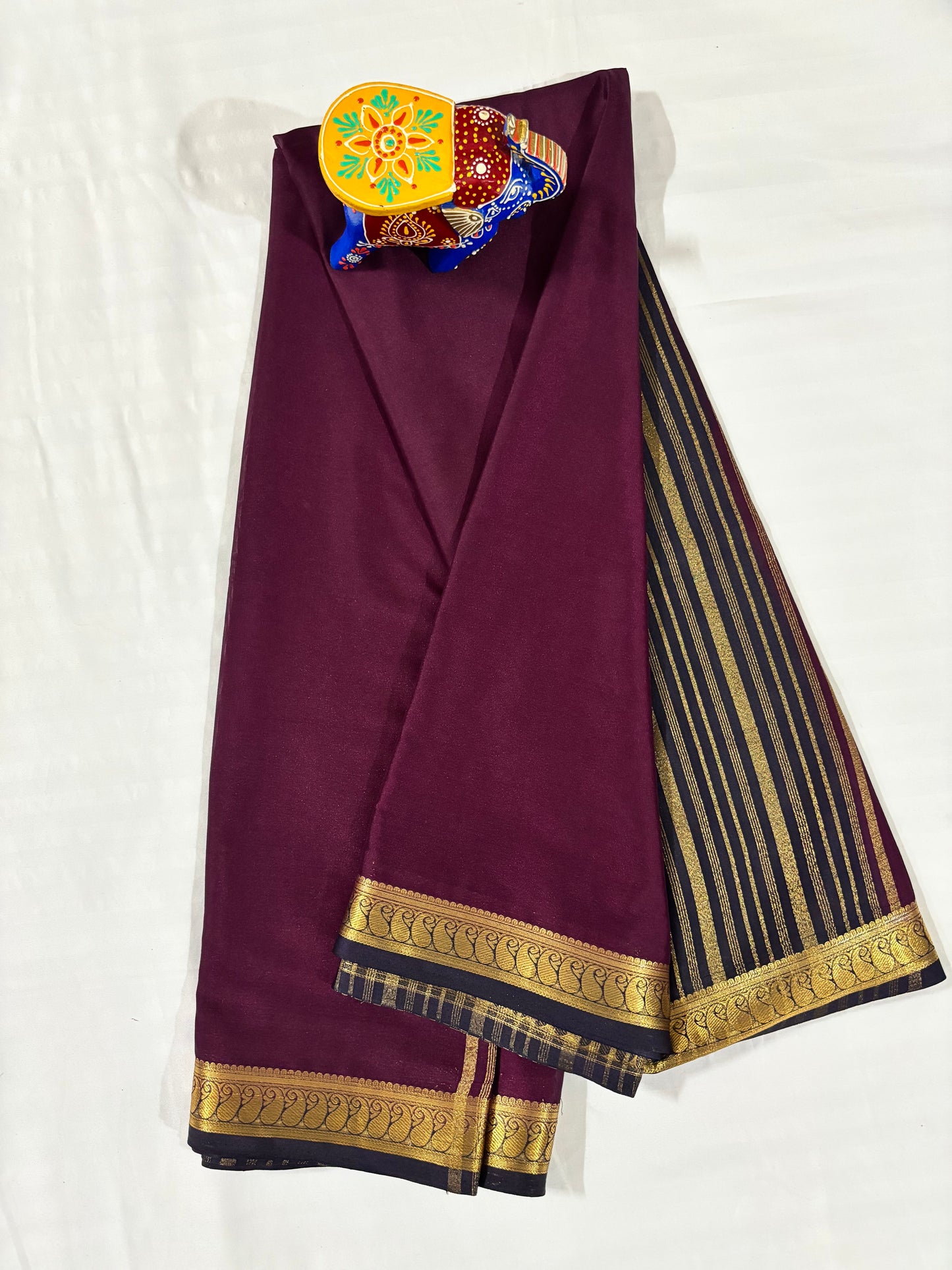 Semi Crepe Sarees - Mango border