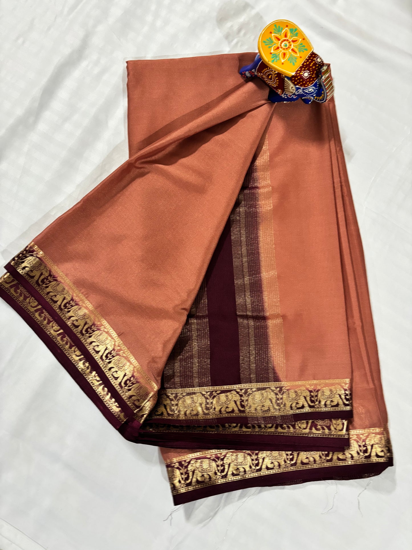 Semi Crepe Saree – Small Elephant Border