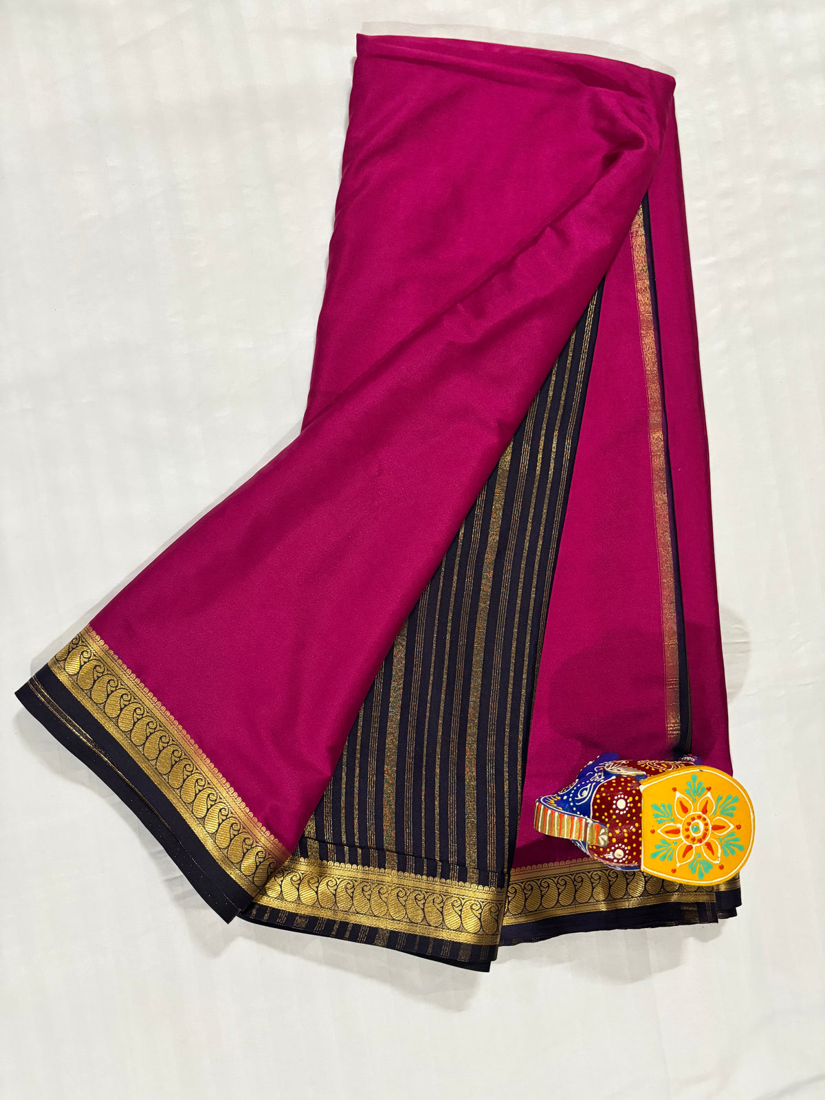 Semi Crepe Sarees - Mango border