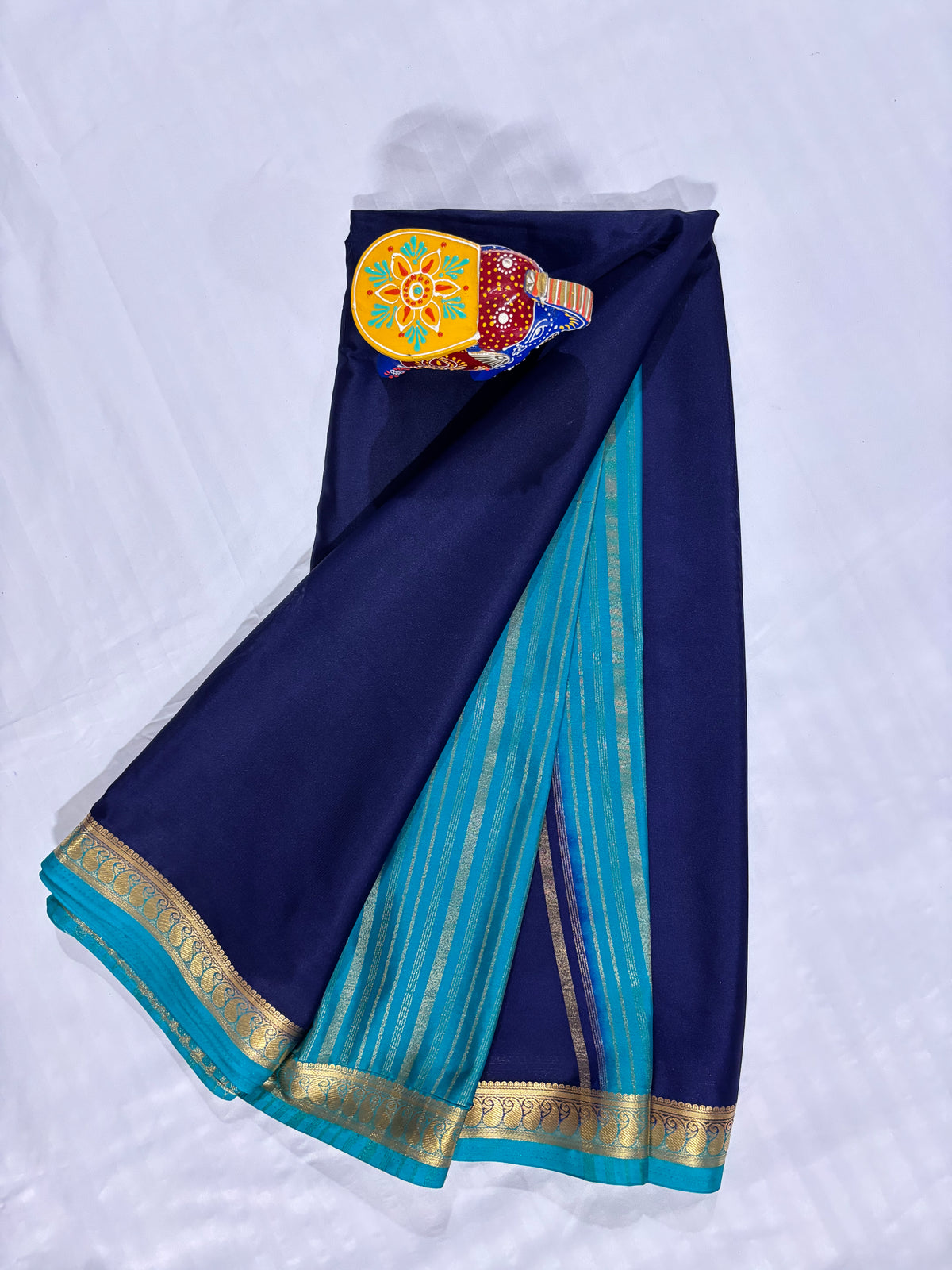 Semi Crepe Sarees - Mango border