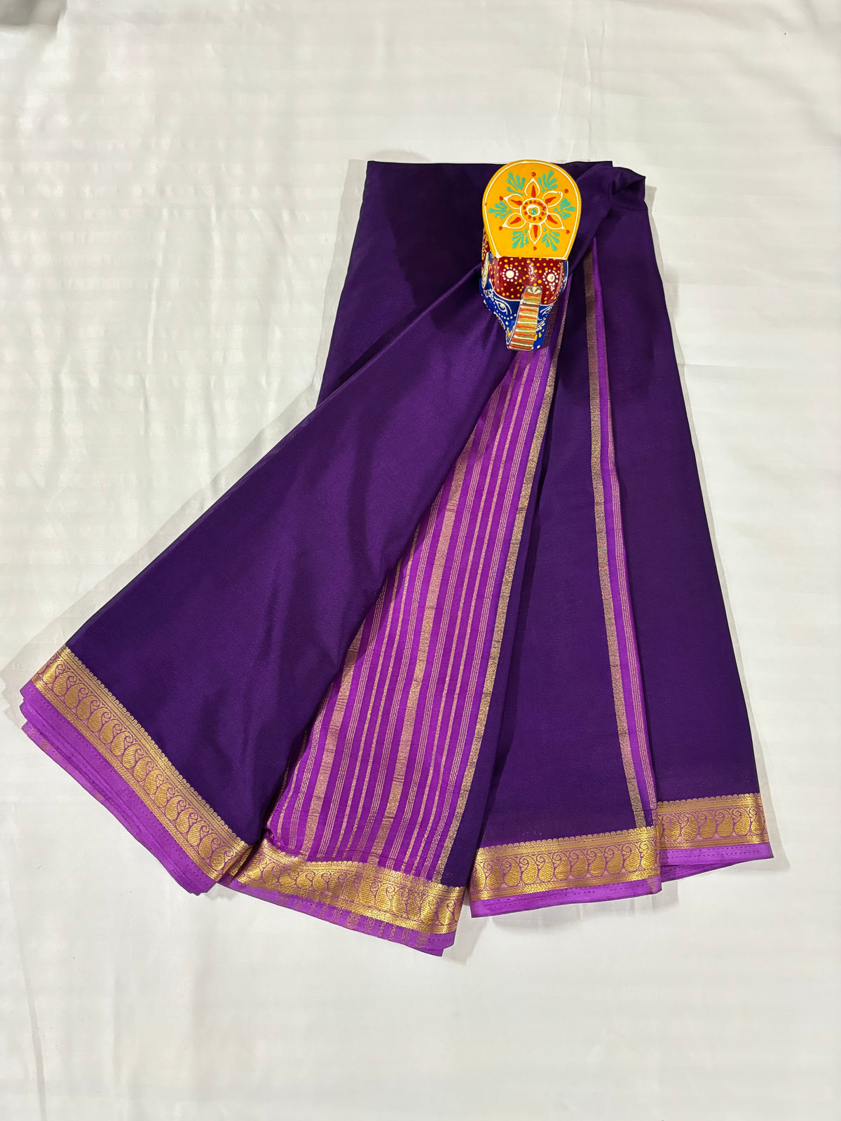 Semi Crepe Sarees - Mango border